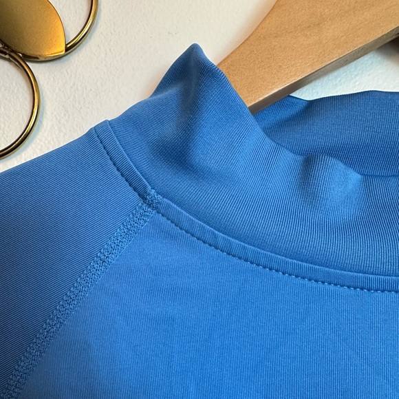 FootJoy Mens Thermal Base Layer Size XL Long Sleeve TeeShirt With Mock Neck Blue - Picture 2 of 5